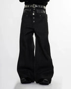 Double Wasit Raw Super Baggy Jeans | Flation Streetwear