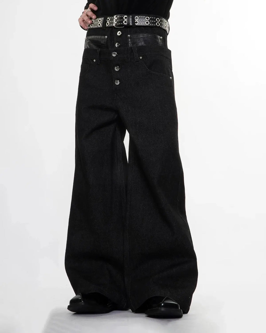 Double Wasit Raw Super Baggy Jeans | Flation Streetwear