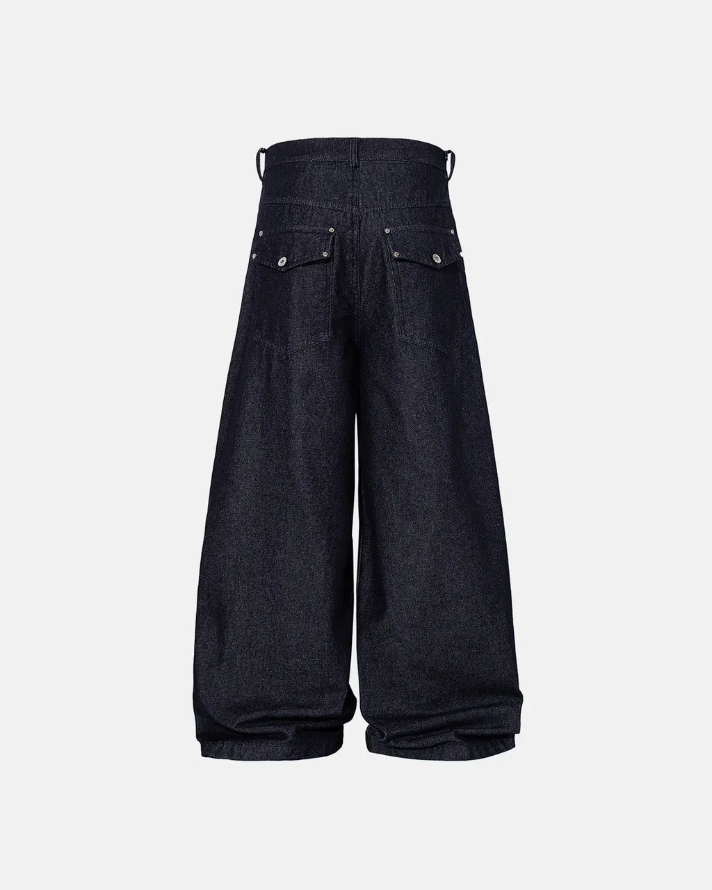 Buttons Up Raw Blue Baggy Jeans | Flation Streetwear
