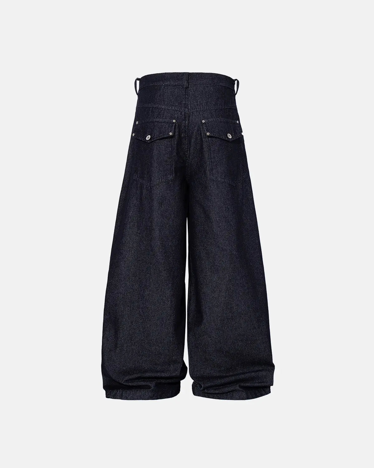 Buttons Up Raw Blue Baggy Jeans | Flation Streetwear