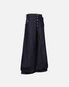 Buttons Up Raw Blue Baggy Jeans | Flation Streetwear