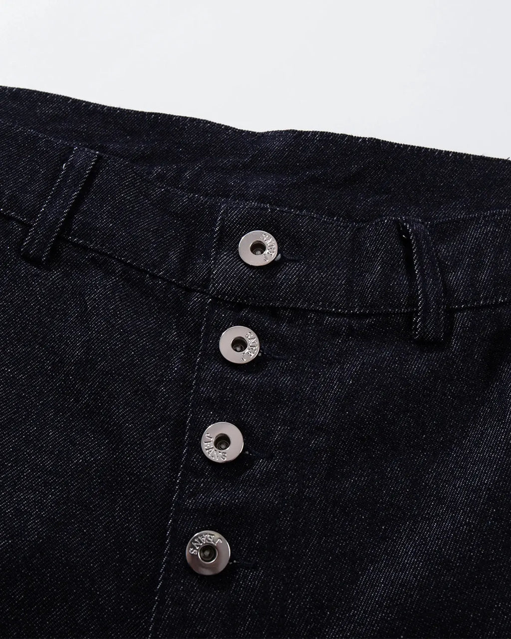 Buttons Up Raw Blue Baggy Jeans | Flation Streetwear
