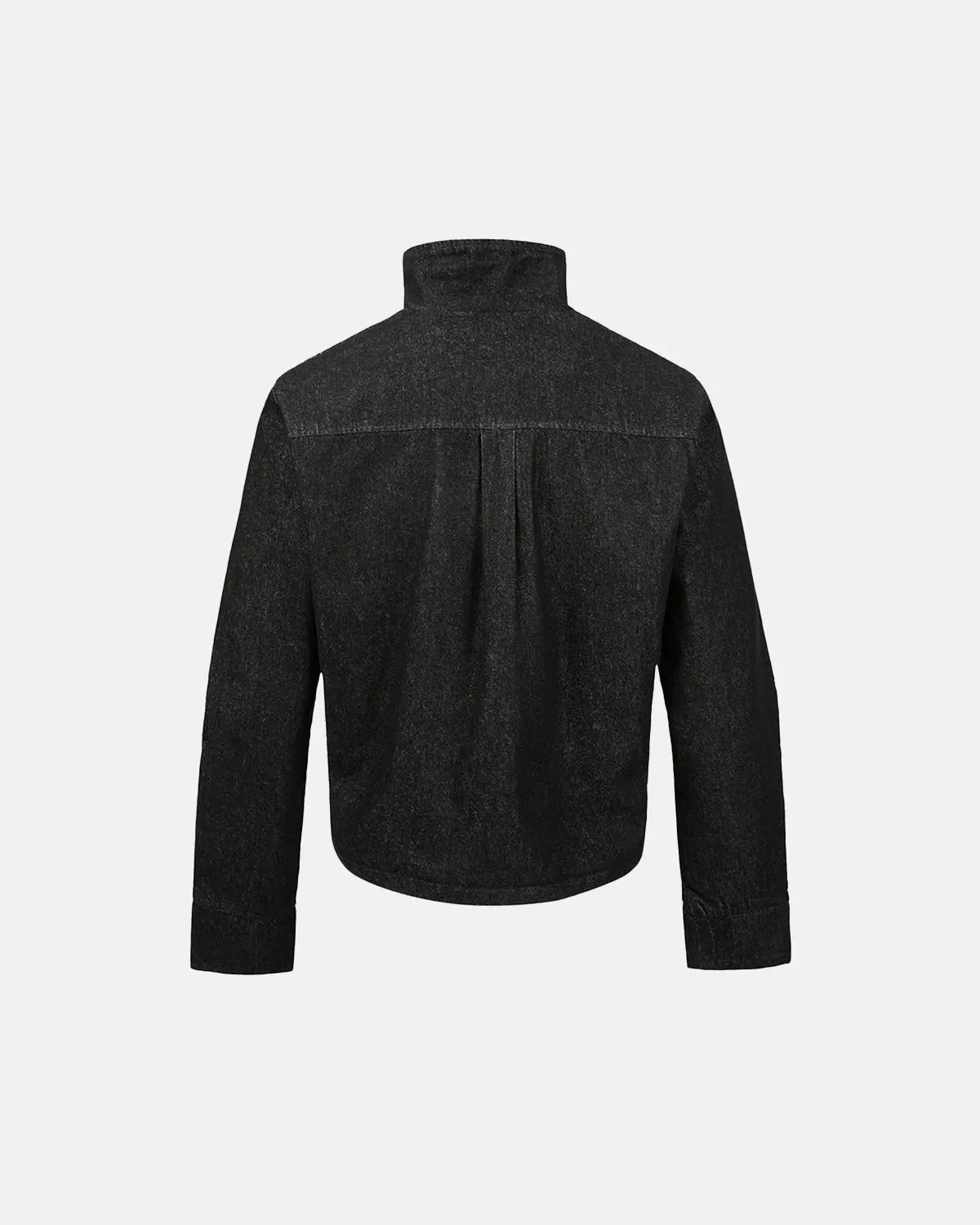 Cropped Asymmetric Button Denim Jacket | Flation Streetwear