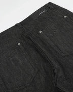 Button Detail Raw Baggy Jeans | Flation Streetwear