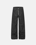 Button Detail Raw Baggy Jeans | Flation Streetwear