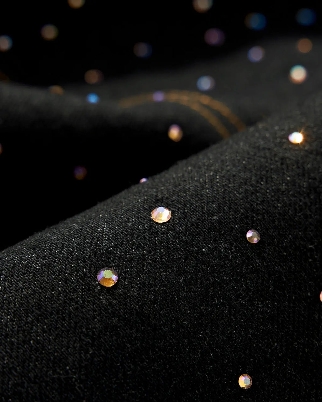 Colorful Rhinestone Raw Barrel Jeans | Flation Streetwear
