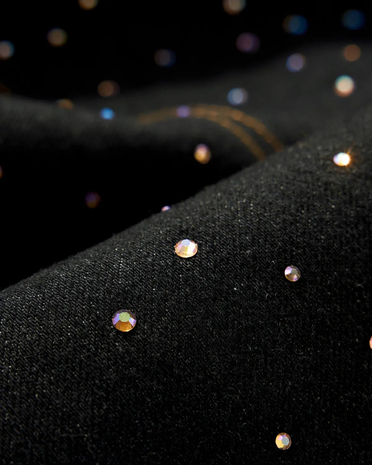 Colorful Rhinestone Raw Barrel Jeans | Flation Streetwear