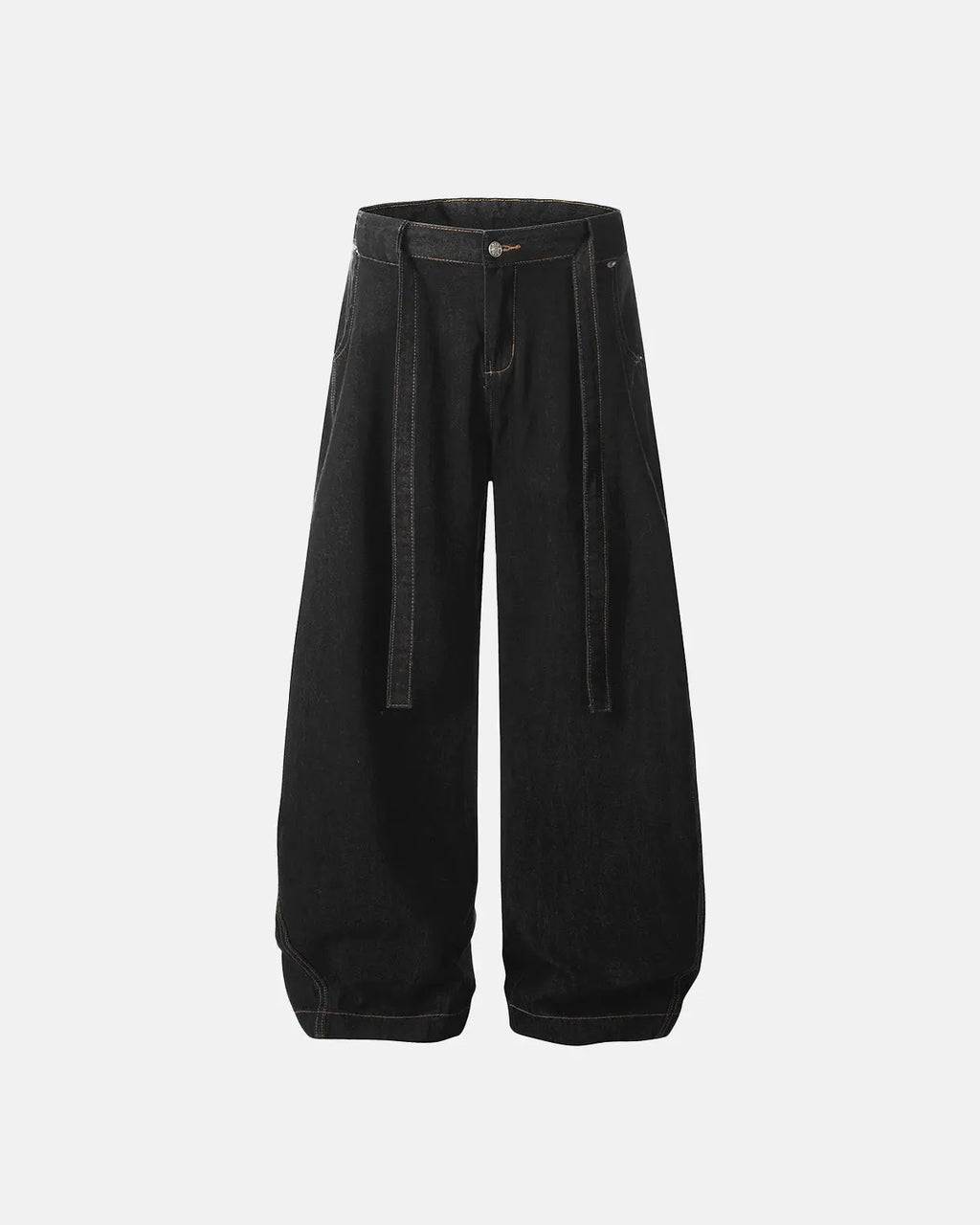 Contrast Stitch Raw Baggy Jeans | Flation Streetwear