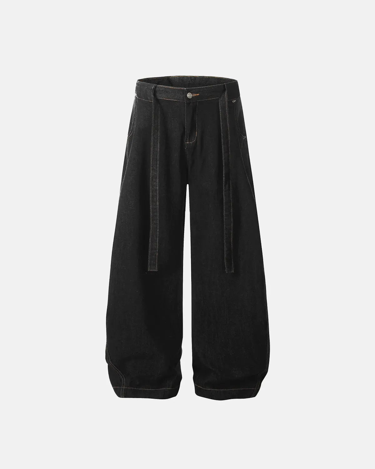 Contrast Stitch Raw Baggy Jeans | Flation Streetwear