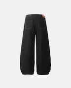 Contrast Stitch Raw Baggy Jeans | Flation Streetwear