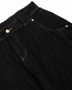 Contrast Stitch Raw Baggy Jeans | Flation Streetwear