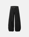 Contrast Stitch Raw Baggy Jeans | Flation Streetwear