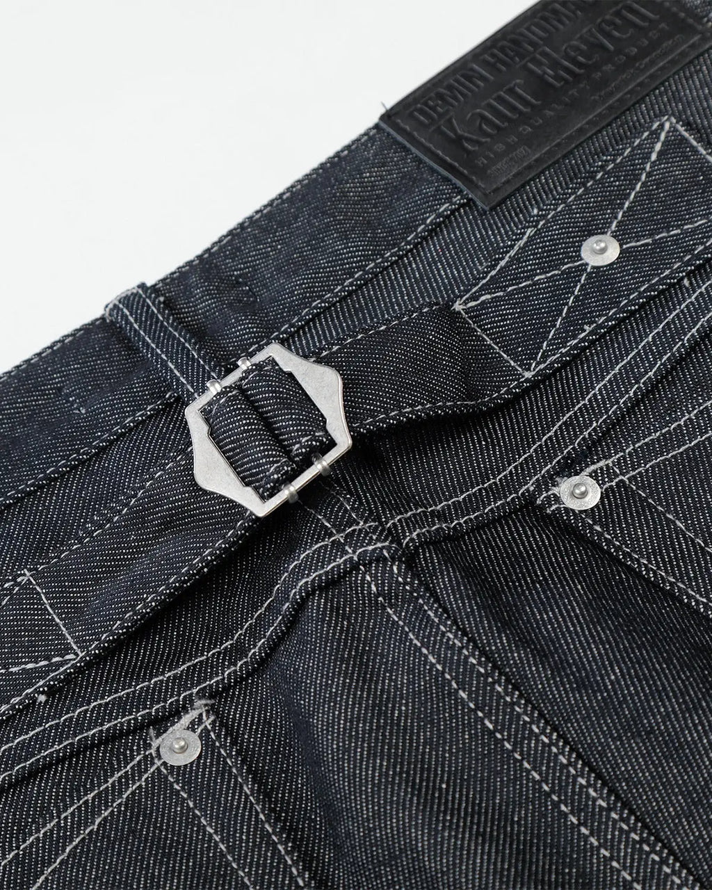 Contrast Stitching Raw Baggy Jeans | Flation Streetwear
