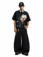 Leopard Patchwork Barrel Jeans | Flation Streetwear