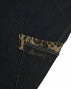 Leopard Patchwork Barrel Jeans | Flation Streetwear
