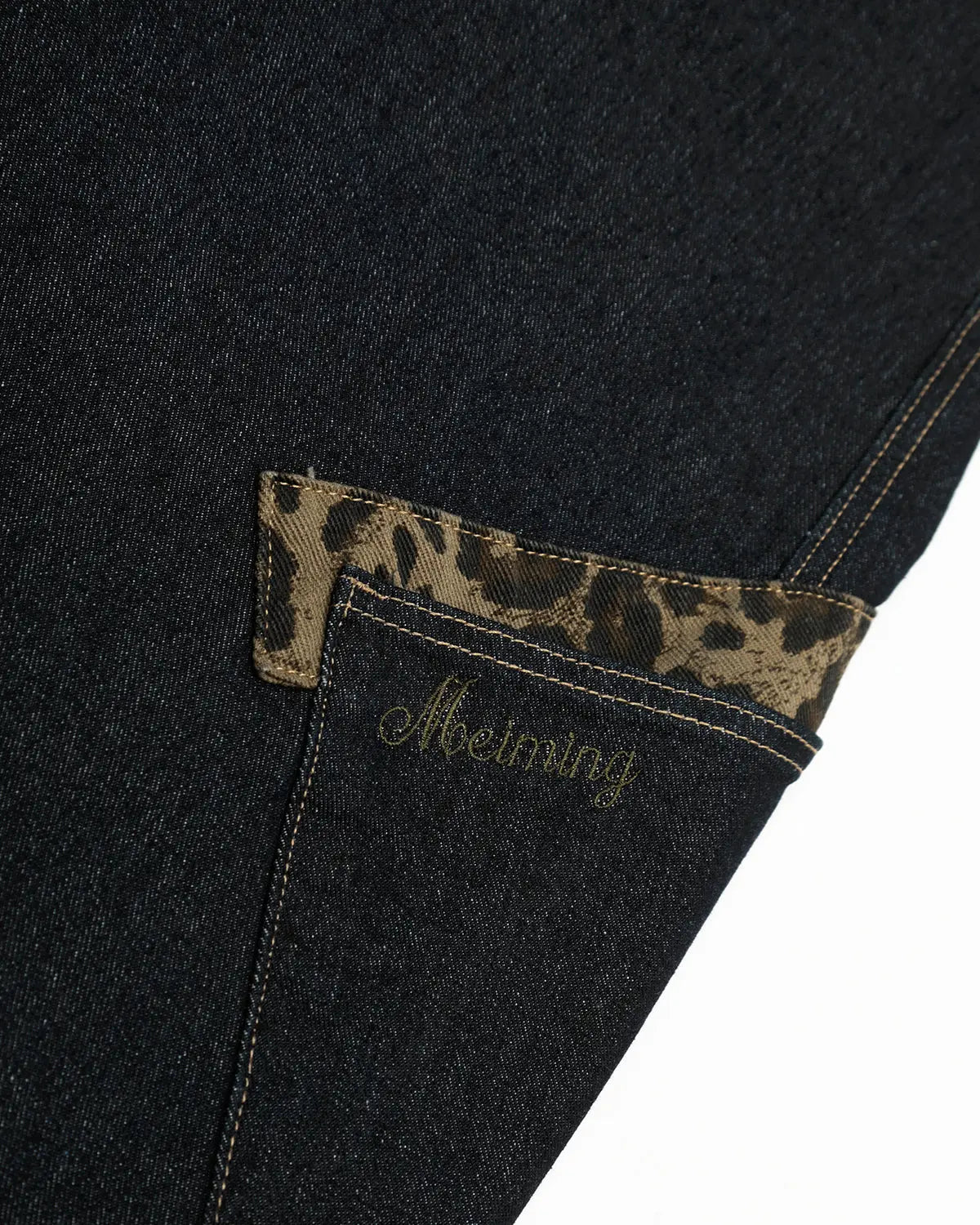 Leopard Patchwork Barrel Jeans | Flation Streetwear