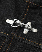 Metal Toggle Raw Denim Jacket | Flation Streetwear