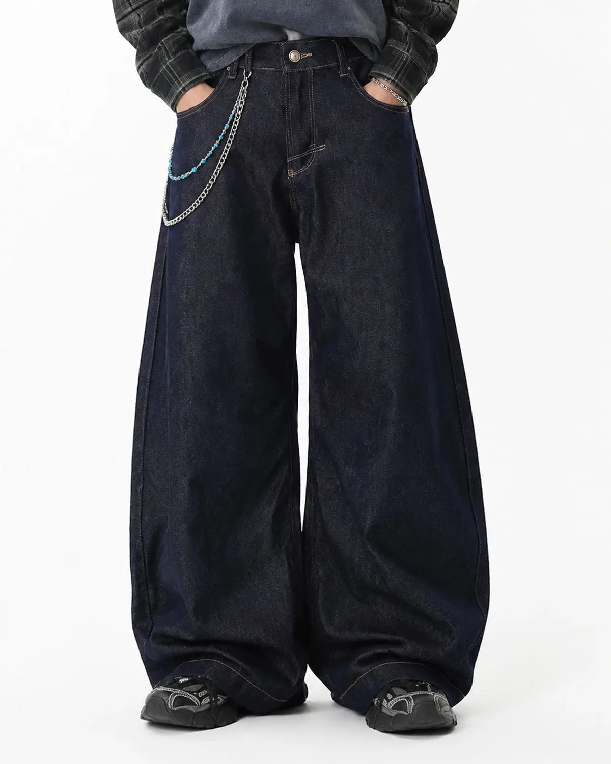 Raw Wash Barrel Jeans with Cinch Back | Flation Streetwear