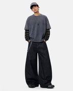 Raw Wash Barrel Jeans with Cinch Back | Flation Streetwear