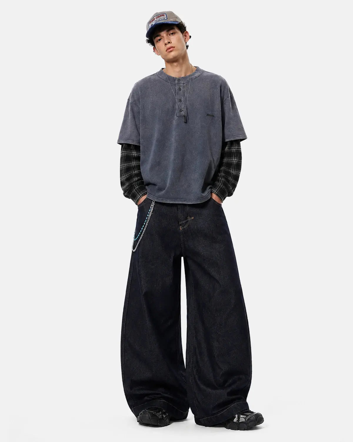 Raw Wash Barrel Jeans with Cinch Back | Flation Streetwear