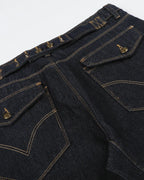 Raw Wash Barrel Jeans with Cinch Back | Flation Streetwear