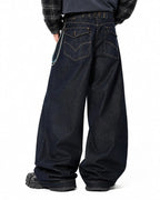Raw Wash Barrel Jeans with Cinch Back | Flation Streetwear