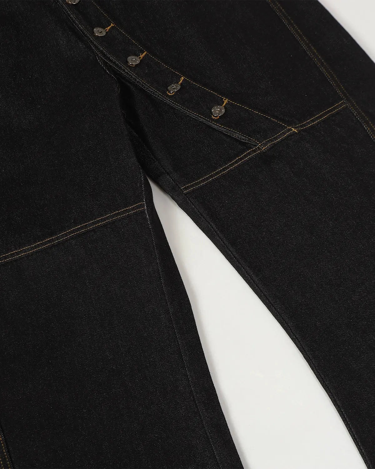 Buttons Up Raw Baggy Jeans | Flation Streetwear