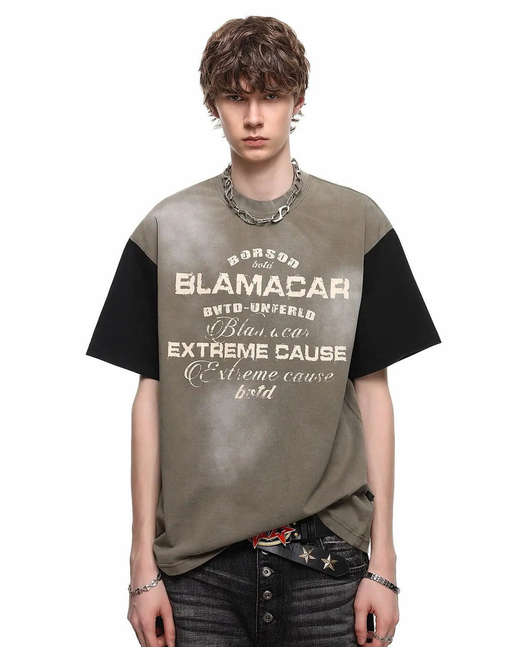 Patchwork Washed Graphic T-Shirt | Flation Streetwear