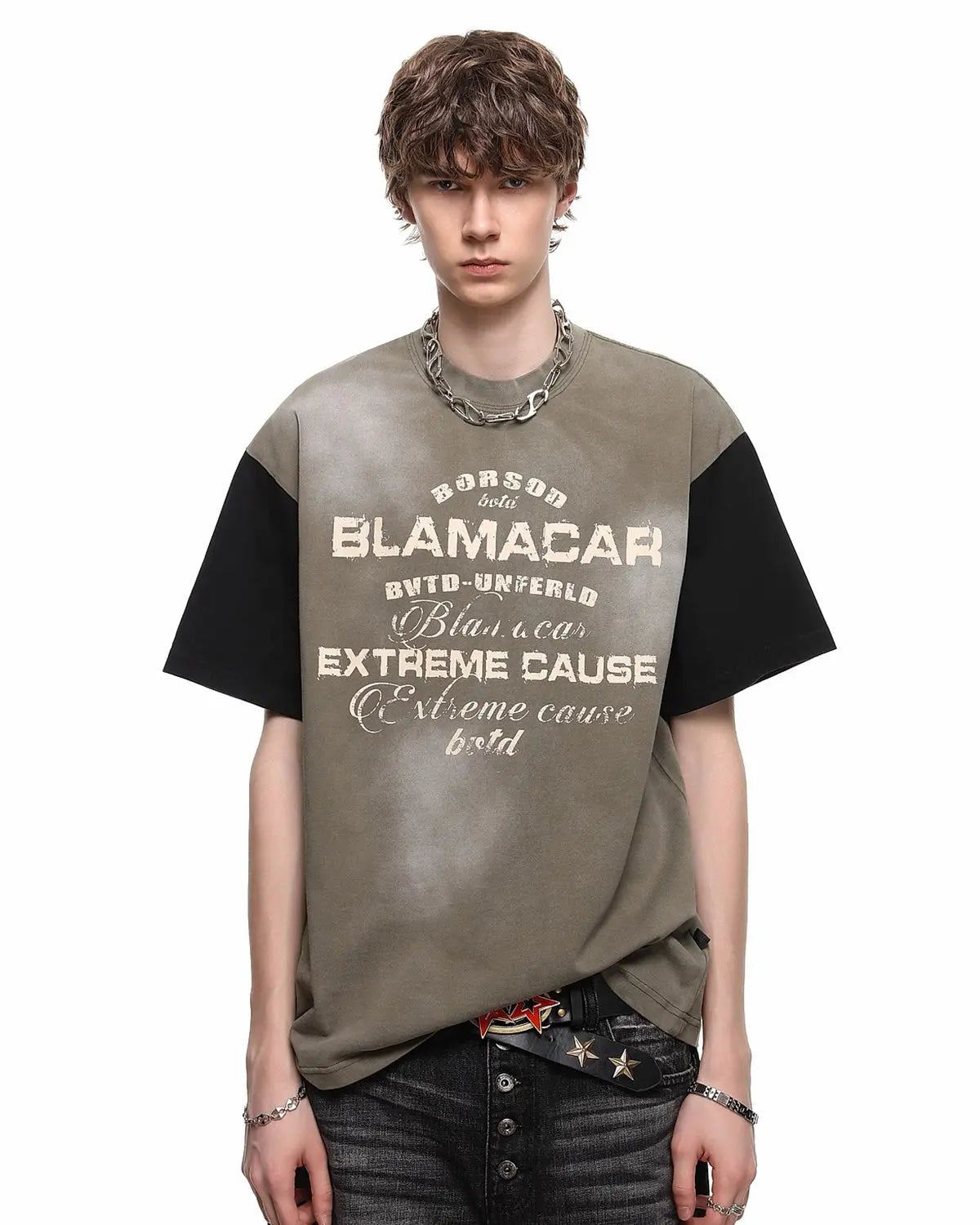 Patchwork Washed Graphic T-Shirt | Flation Streetwear