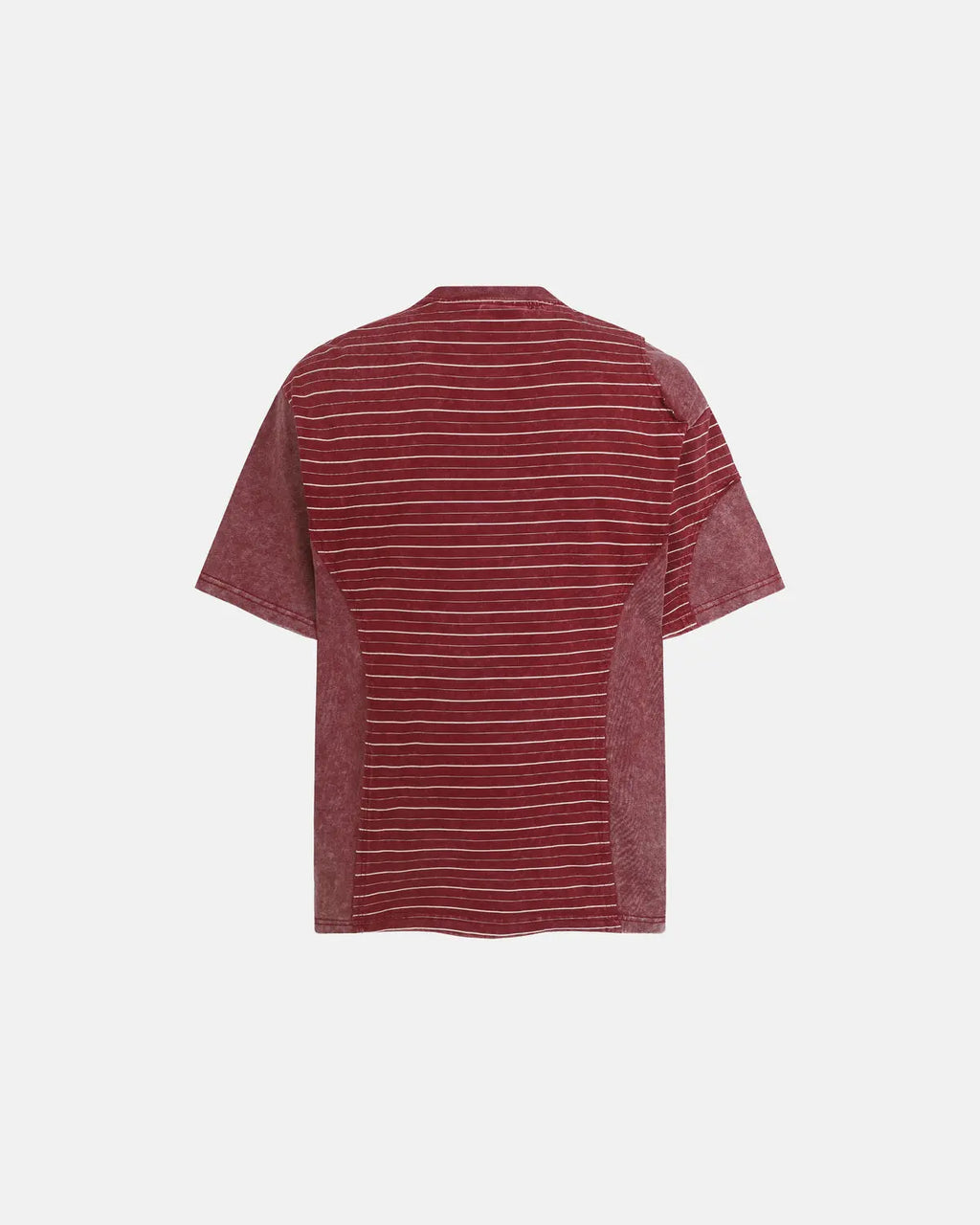 Striped Patchwork Washed T-Shirt | Flation Streetwear