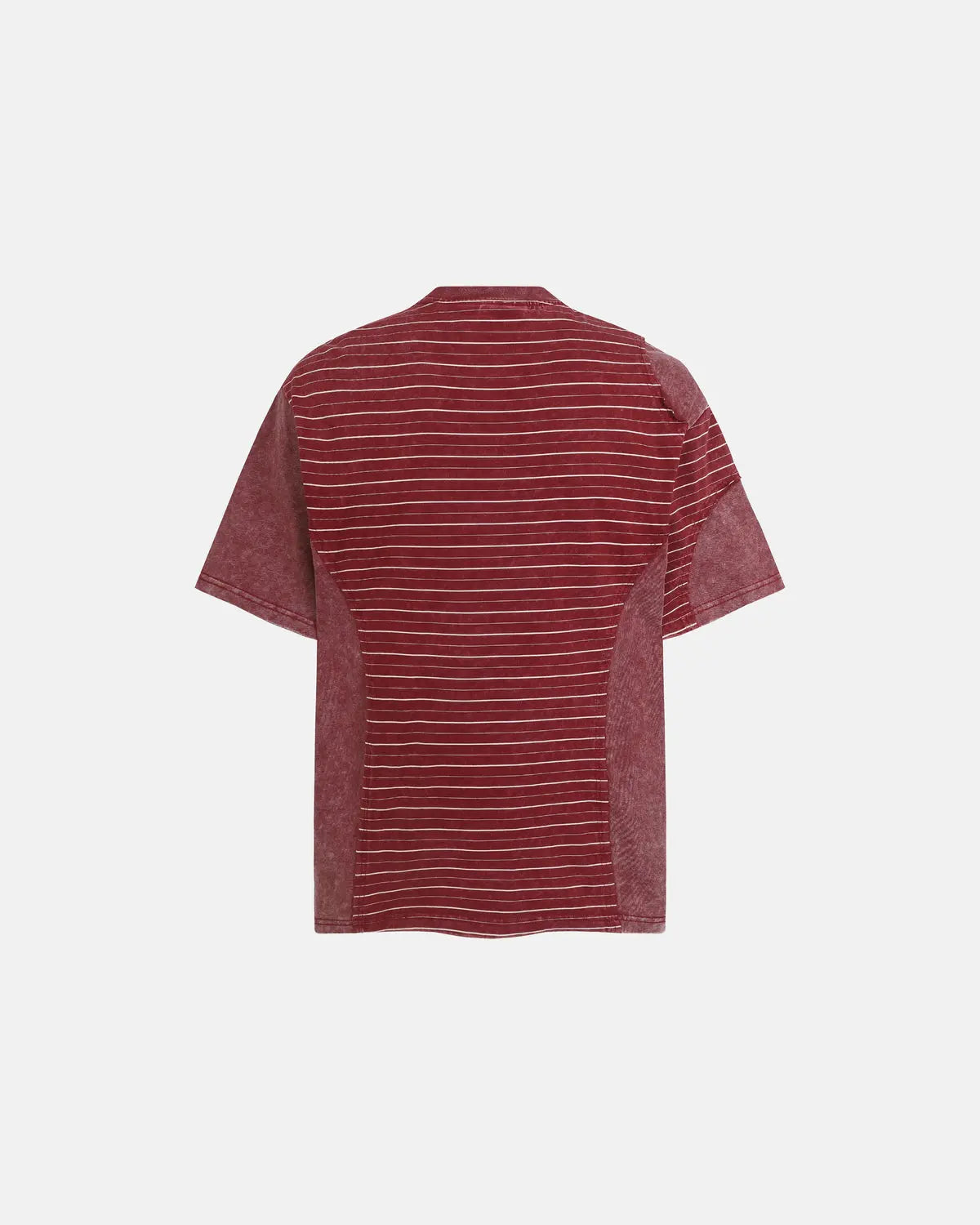Striped Patchwork Washed T-Shirt | Flation Streetwear