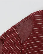 Striped Patchwork Washed T-Shirt | Flation Streetwear