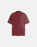 Striped Patchwork Washed T-Shirt | Flation Streetwear
