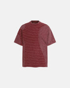 Striped Patchwork Washed T-Shirt | Flation Streetwear