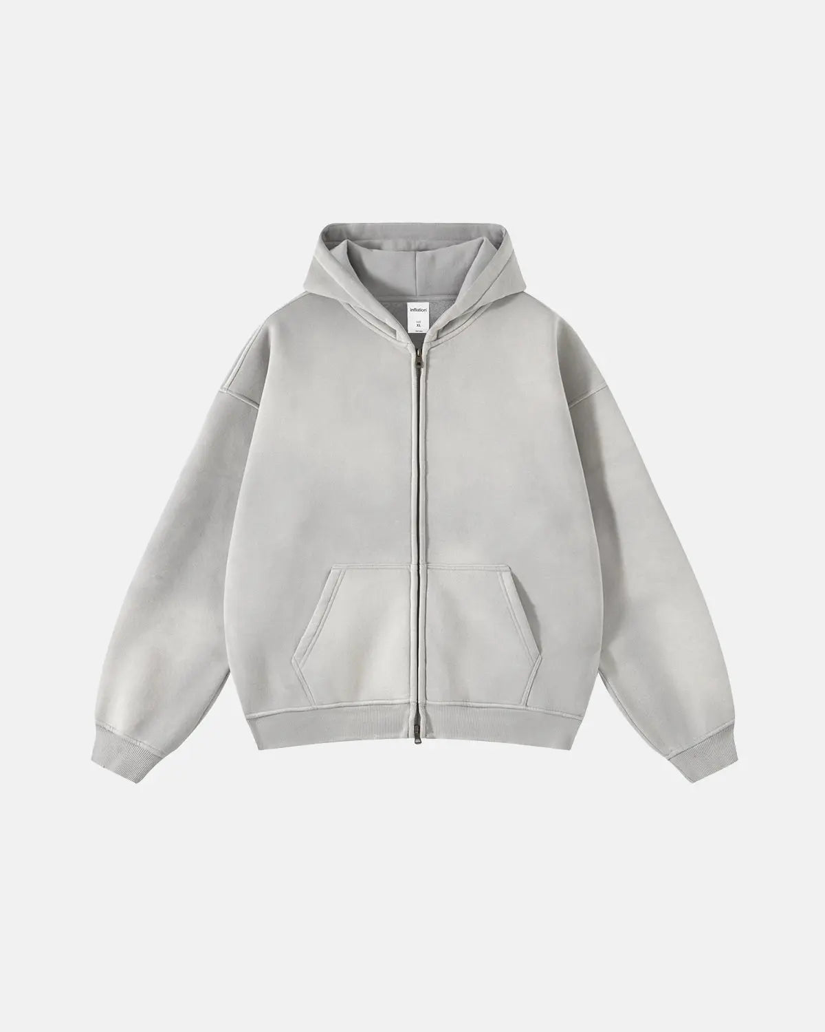 Acid Washed Distressed Fleece Zip Up Hoodies | Flation Streetwear