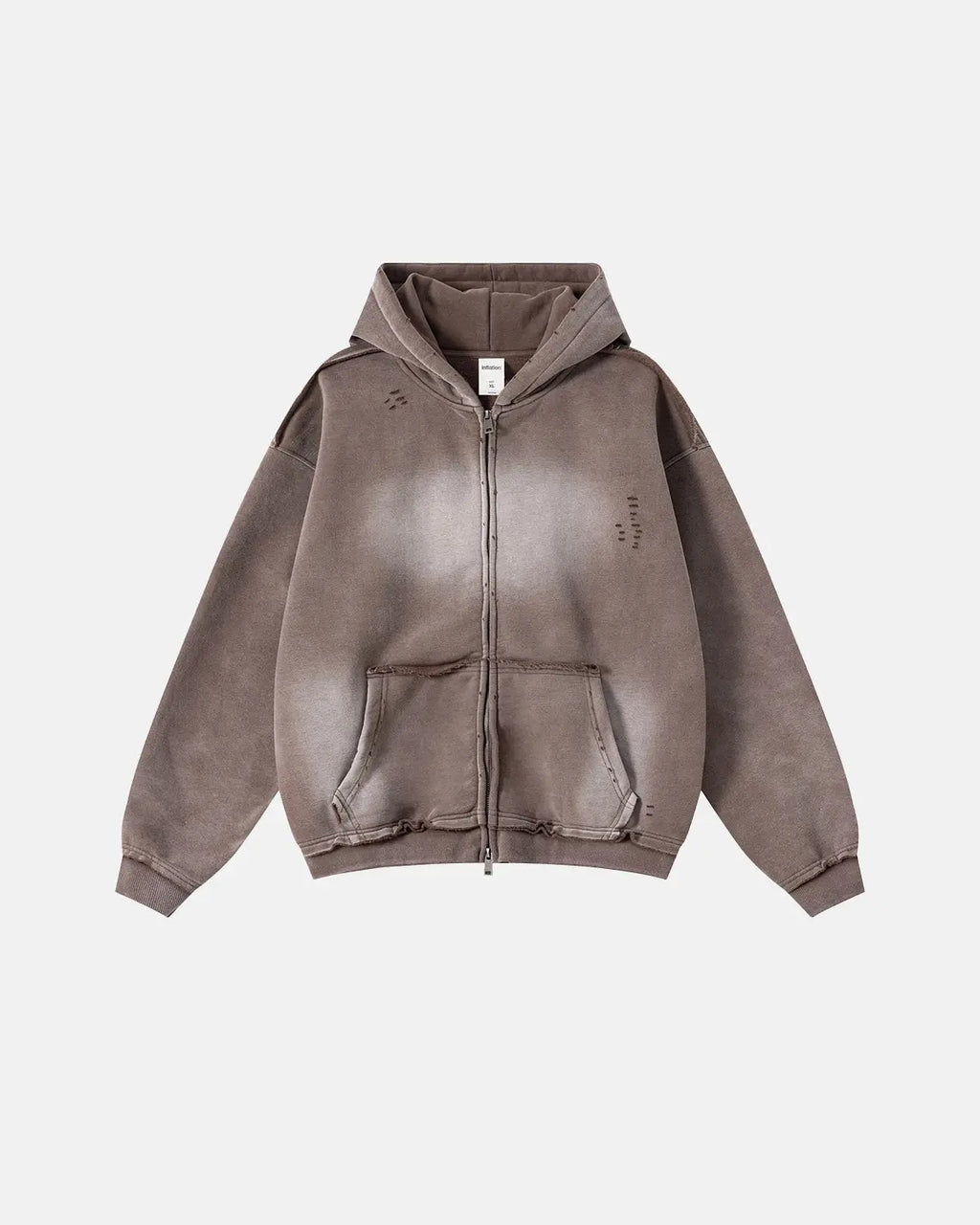 Monkey Wash Ripped Zip Up Hoodies | Flation Streetwear