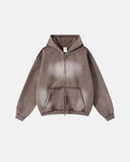 Monkey Wash Ripped Zip Up Hoodies | Flation Streetwear