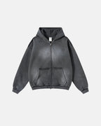 Monkey Wash Ripped Zip Up Hoodies | Flation Streetwear