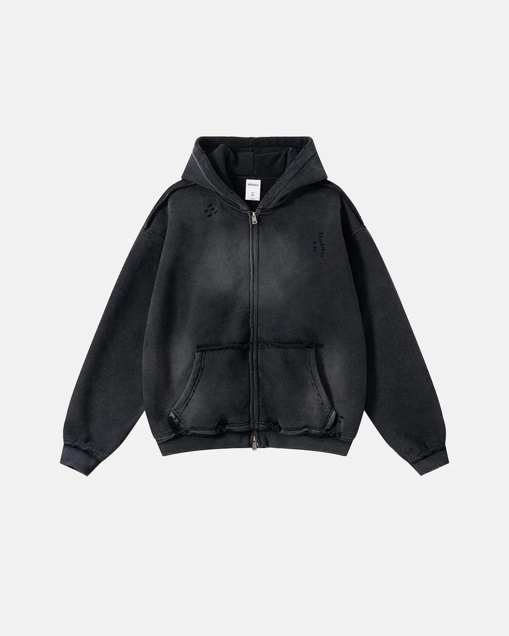 Monkey Wash Ripped Zip Up Hoodies | Flation Streetwear