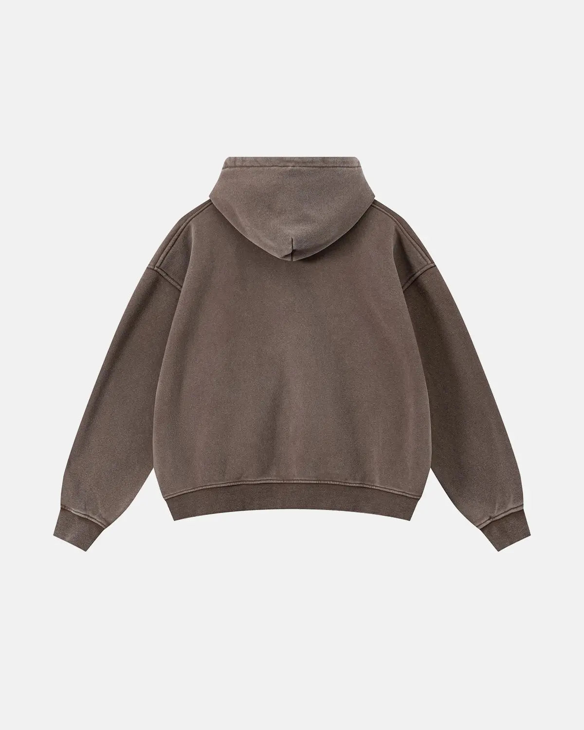 Vintage Washed Fleece Boxy Zip Hoodie | Flation Streetwear