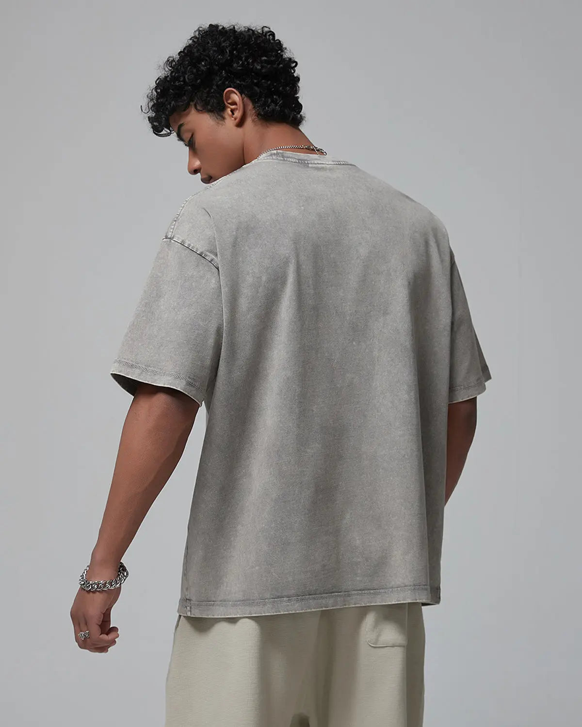 Mock Neck Wax Washed T-Shirt | Flation Streetwear