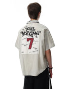 Graffiti Patch Striped Shirts | Flation Streetwear