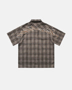 Plaid Script Embroidered Shirt | Flation Streetwear