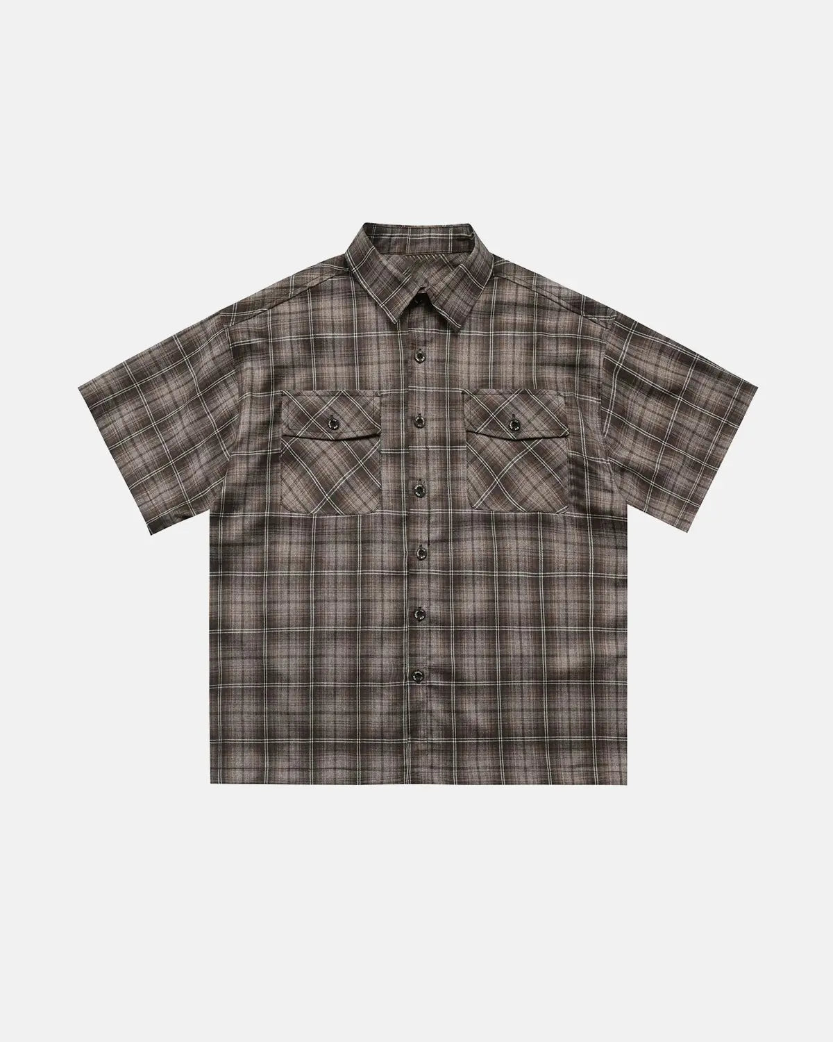Plaid Script Embroidered Shirt | Flation Streetwear