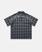 Plaid Script Embroidered Shirt | Flation Streetwear
