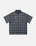 Plaid Script Embroidered Shirt | Flation Streetwear