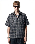 Plaid Script Embroidered Shirt | Flation Streetwear
