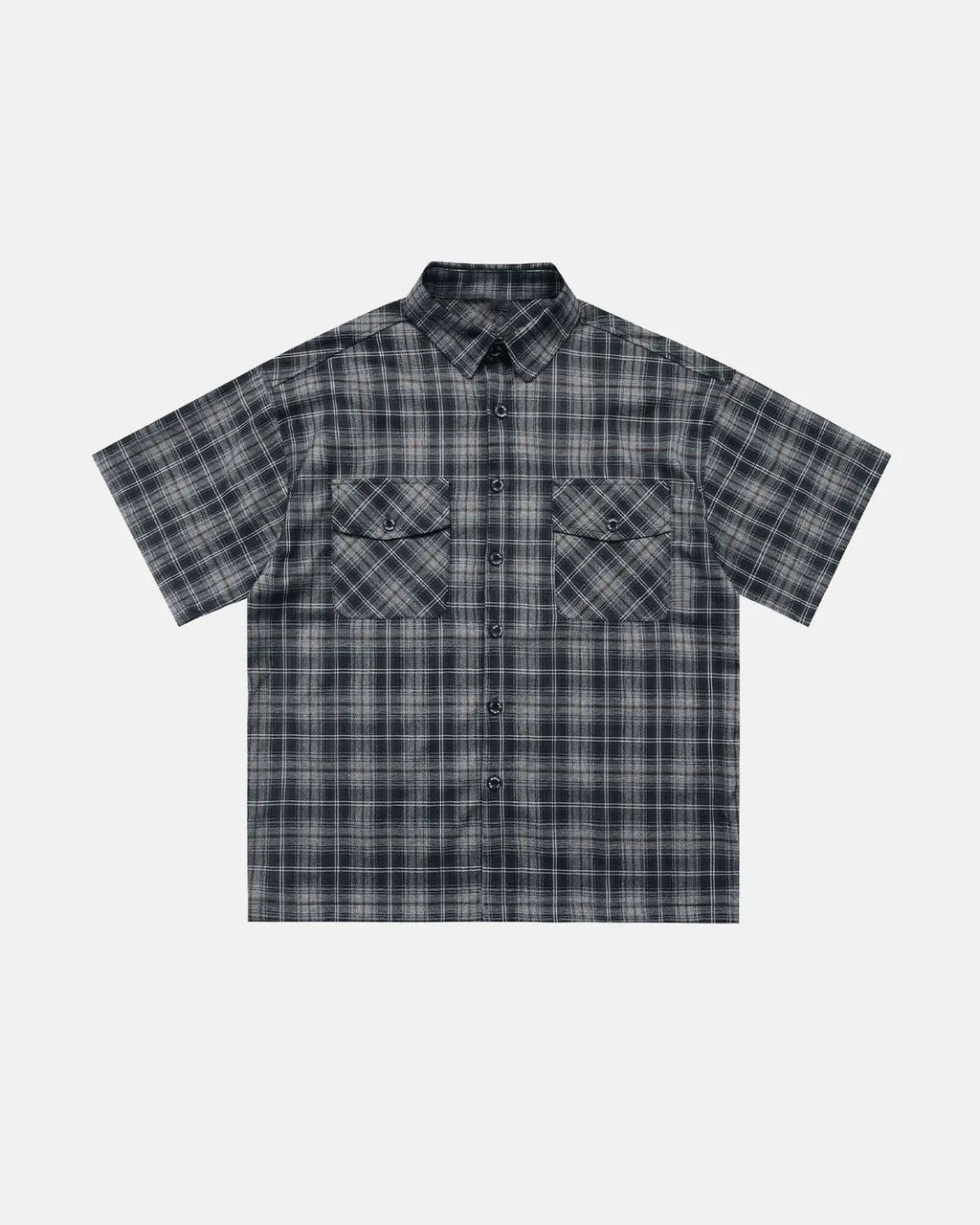 Plaid Script Embroidered Shirt | Flation Streetwear