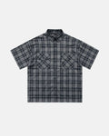 Plaid Script Embroidered Shirt | Flation Streetwear
