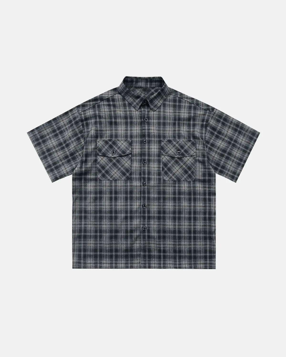 Plaid Script Embroidered Shirt | Flation Streetwear